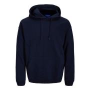 Casual Hoodie met Comfortabele Katoenmix Jack & Jones , Blue , Heren