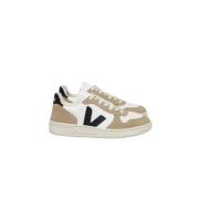 Chromevrij Leder Wit Zwart Sneakers Veja , Multicolor , Heren