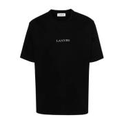 Klassiek Zwart Logo Geborduurd T-shirt Lanvin , Black , Heren