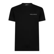 Zwart Bedrukt T-shirt en Polo Dsquared2 , Black , Heren