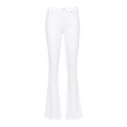 Hoge Taille Slim Fit Witte Jeans 7 For All Mankind , White , Dames