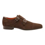 Bruin Smoke Dubbele Gespschoen Santoni , Brown , Heren