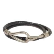 Pre-owned Leather bracelets Hermès Vintage , Black , Dames