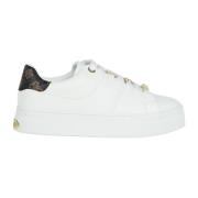 Elegante Logo Leren Sneakers Guess , White , Dames