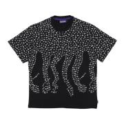 Studs Tee Zwart Streetwear T-Shirt Octopus , Black , Heren