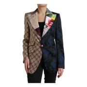 Multicolor Bloemen Jacquard Patchwork Blazer Dolce & Gabbana , Multico...