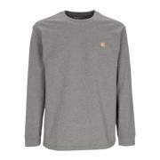 Donkergrijs Heather/Goud Lange Mouw Chase T-Shirt Carhartt Wip , Gray ...