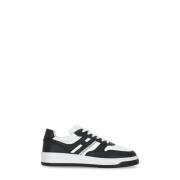 Zwarte Leren Sneakers met Logo Tongue Hogan , Black , Heren