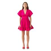 Katoenen poplin mini jurk Rodo Antik Batik , Pink , Dames