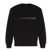 Logo-geborduurde sweatshirt Emporio Armani , Blue , Heren