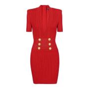 Gebreide jurk Balmain , Red , Dames