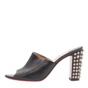 Pre-owned Leather sandals Christian Louboutin Pre-owned , Black , Dame...