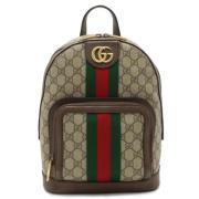 Pre-owned Canvas backpacks Gucci Vintage , Beige , Dames