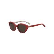 Rood Montuur Stijlvolle Zonnebril Love Moschino , Red , Dames