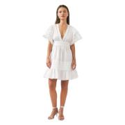 Katoenen poplin mini jurk Rodo Antik Batik , White , Dames