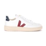 Witte leren V-12 sneakers met Bordeaux logo Veja , White , Heren