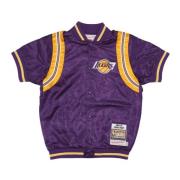 Vintage NBA Shooting Shirt Jerry West Mitchell & Ness , Purple , Heren