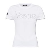 T-shirt met logo Versace , White , Dames