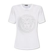 T-shirt met logo Versace , White , Dames