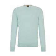 Lichtblauwe Cashmere Sweater Straight Fit Hugo Boss , Blue , Heren