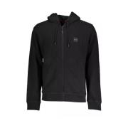 Zwarte Katoenen Hoodie Hugo Boss , Black , Heren