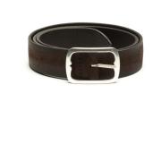 Donkerbruin Leren Hunting Double Riem Orciani , Brown , Heren