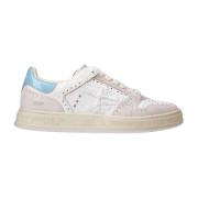 Wit en Blauw Leren Sneakers Premiata , Multicolor , Dames