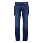 Super stretch pantalons blauw Alberto , Blue , Heren