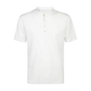 Flame Effect Linen and Cotton T-Shirt Eleventy , White , Heren