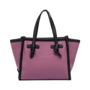 Marcella Leren en Stoffen Tas Gianni Chiarini , Purple , Dames