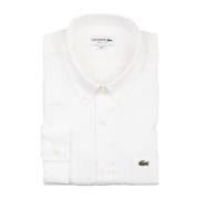 Witte Overhemd Lange Mouw Lacoste , White , Heren