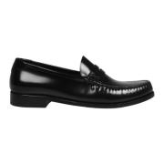 Glanzende leren loafers Ss23 zwart Saint Laurent , Black , Heren