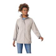 Comfort Fit Ivory Jas met Ritszakken Junge , Beige , Dames