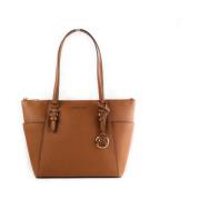 Logo Charm Zip Tote Handtas Michael Kors , Brown , Dames