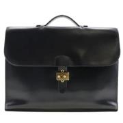 Pre-owned Leather briefcases Hermès Vintage , Black , Heren