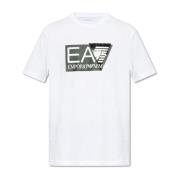 T-shirt met logo Emporio Armani EA7 , White , Heren