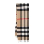 Vintage Check Franje Sjaal Burberry , Beige , Dames