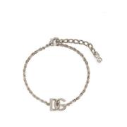 Logo-Plaque Kettingarmband Dolce & Gabbana , Gray , Heren