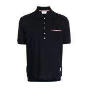 Navy Mercerized Pique Zak Polo Thom Browne , Blue , Heren