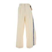 Wijde Elfenbeinkleurige Katoenmix Broek JW Anderson , White , Dames