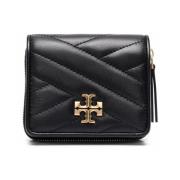 Chevron Bi-Fold Portemonnee in Zwart Tory Burch , Black , Dames