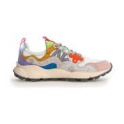 Roze en witte Suede Sneakers Flower Mountain , Multicolor , Dames