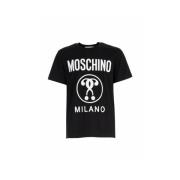Dubbel Vraagteken Logo T-Shirt Moschino , Black , Heren