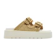 Birky platform slides Casadei , Yellow , Dames