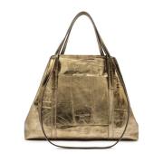 Gouden Leren Handtas Superlight Shopping Gianni Chiarini , Yellow , Da...