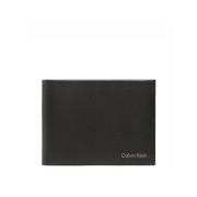 Compacte Leren Portemonnee voor Heren Calvin Klein , Black , Heren