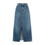 Denim Skirts Frame , Blue , Dames