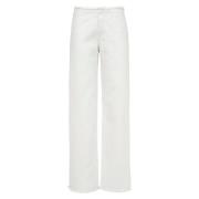 Vintage Fringed Denim Bull Pants MVP wardrobe , White , Dames