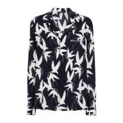 Losse shirt met zwaluwprint Balmain , Black , Heren