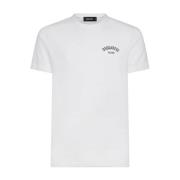 Logo Print Crew Neck T-shirt Dsquared2 , White , Heren